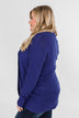 Knitted Drape Cardigan- Royal Blue
