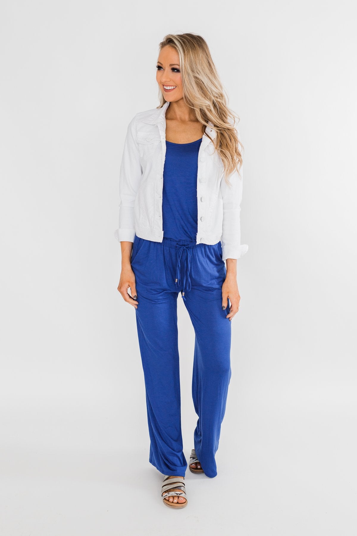 Drawstring Jumpsuit Royal Blue