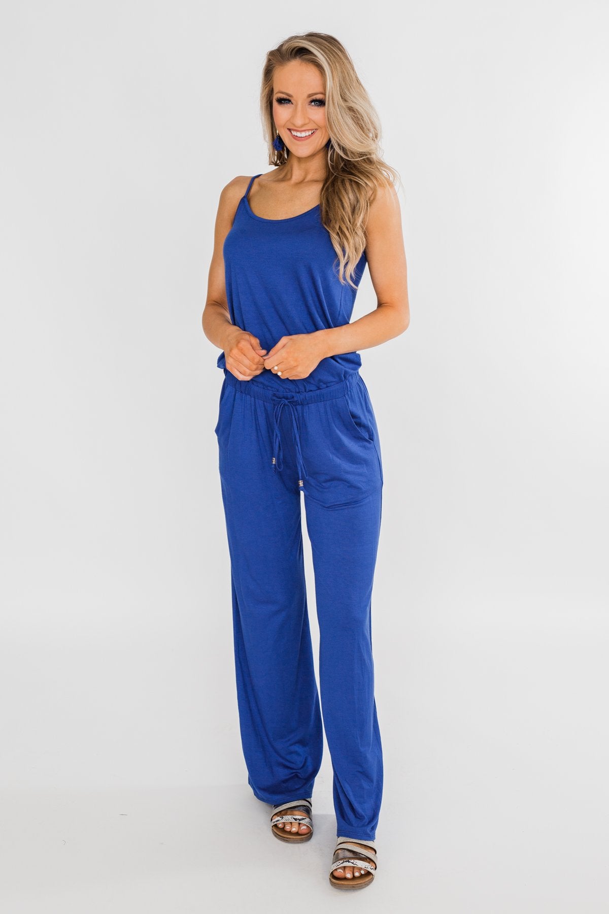 Drawstring Jumpsuit Royal Blue