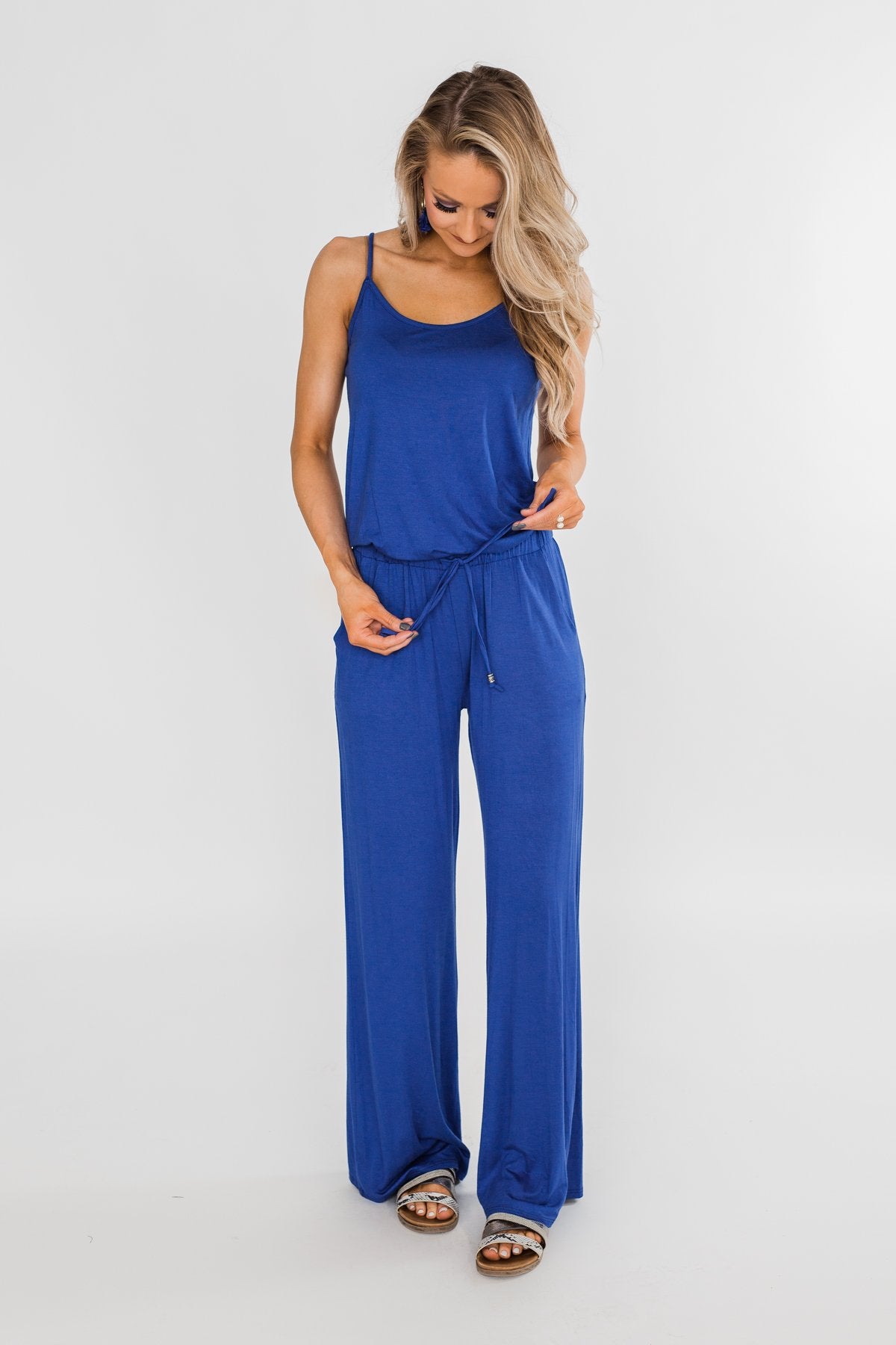 Drawstring Jumpsuit Royal Blue