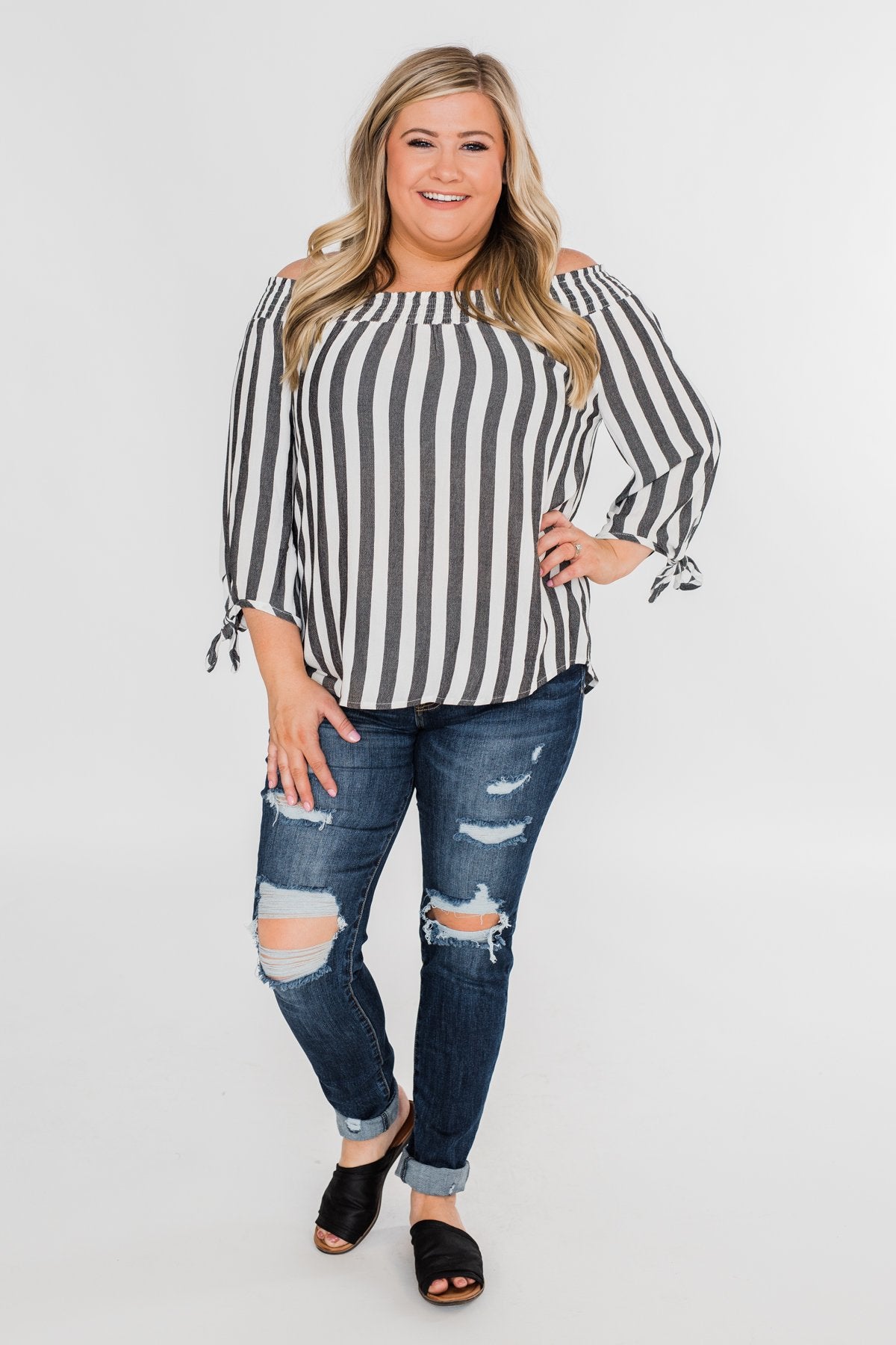 Summer On You Off the Shoulder Top- Black