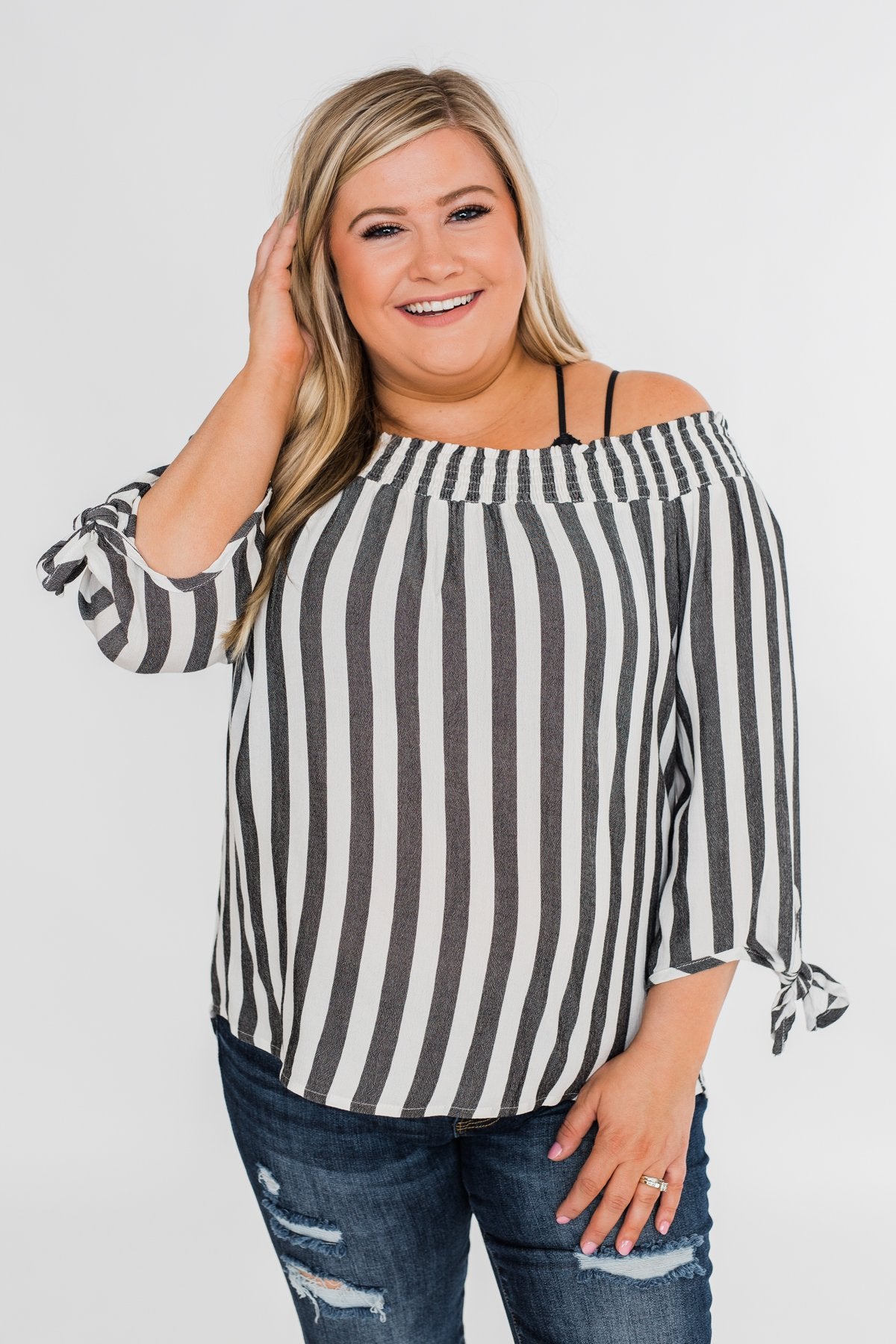 Summer On You Off the Shoulder Top- Black