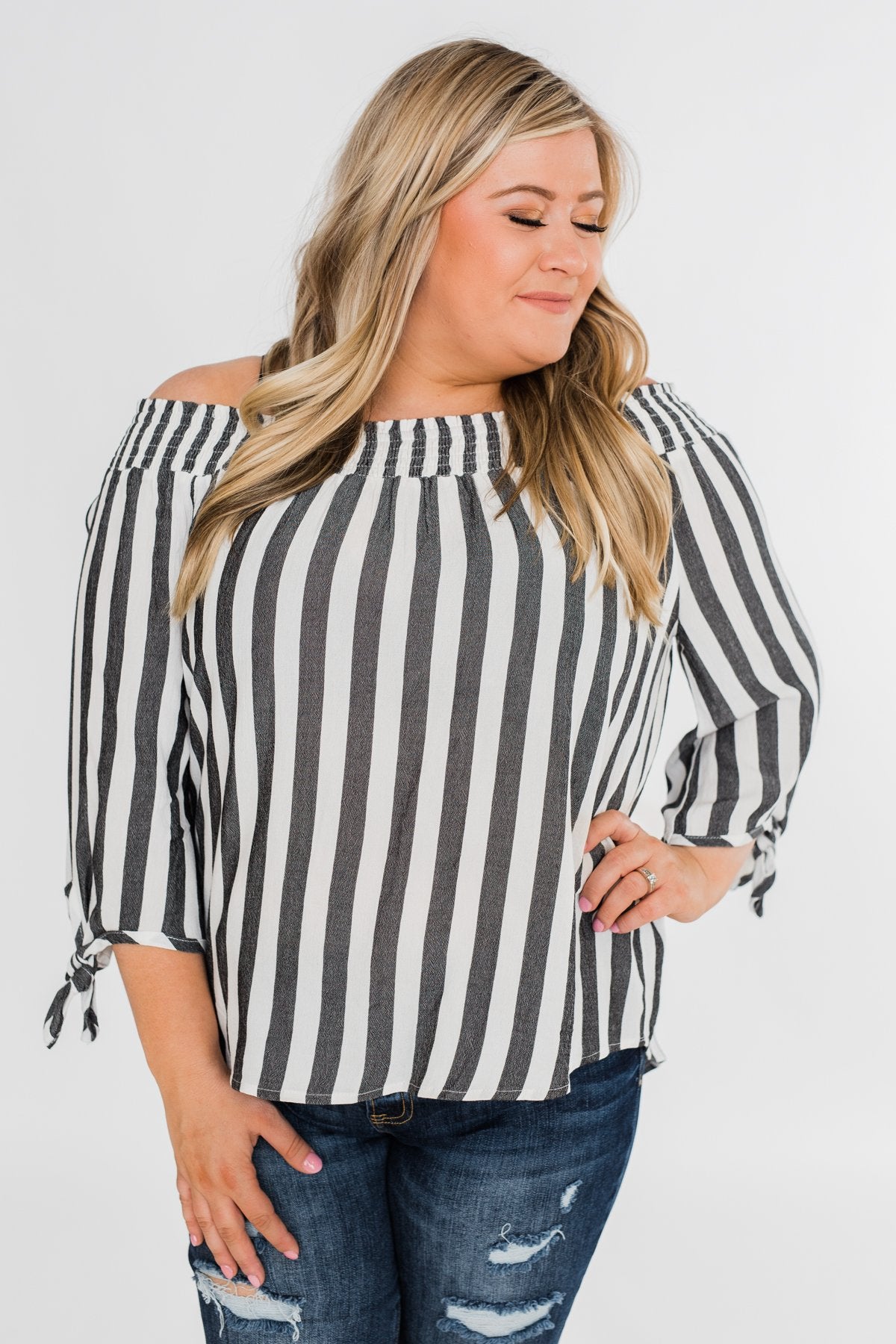 Summer On You Off the Shoulder Top- Black