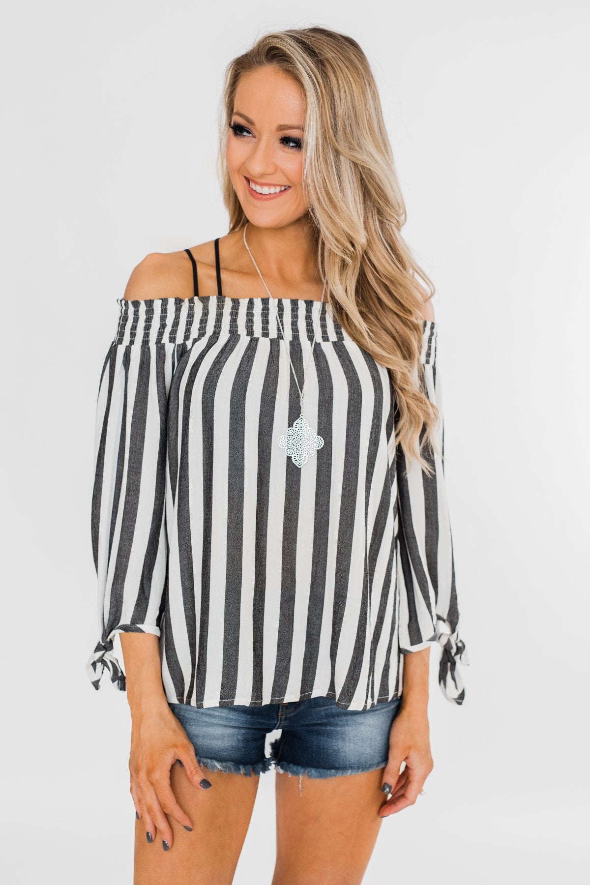 Summer On You Off the Shoulder Top- Black