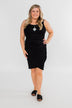 Make It Chic Fitted Dress- Solid Black