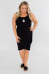 Make It Chic Fitted Dress- Solid Black