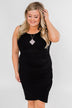 Make It Chic Fitted Dress- Solid Black