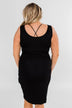 Make It Chic Fitted Dress- Solid Black