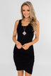 Make It Chic Fitted Dress- Solid Black