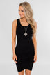 Make It Chic Fitted Dress- Solid Black