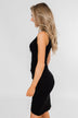 Make It Chic Fitted Dress- Solid Black