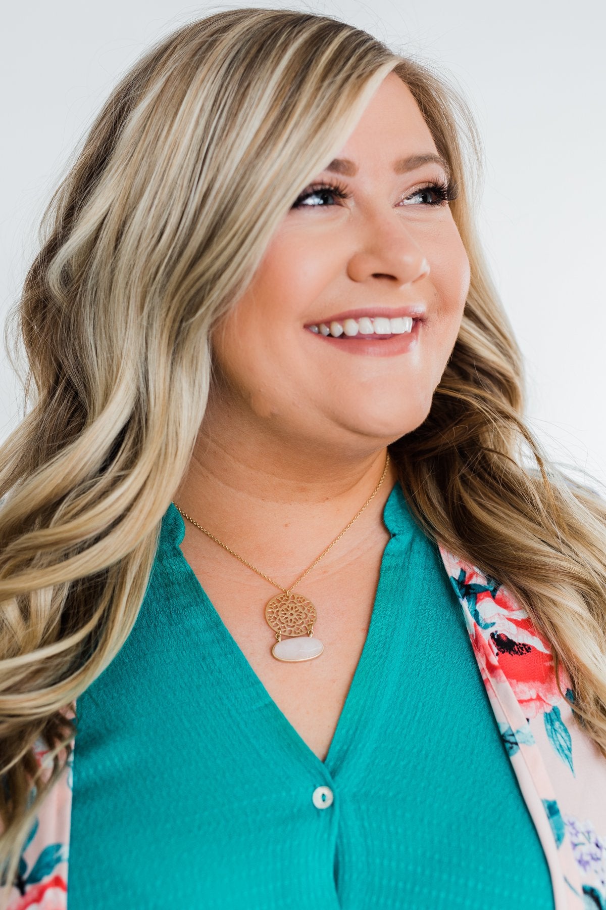 Around The Design Necklace- Blush