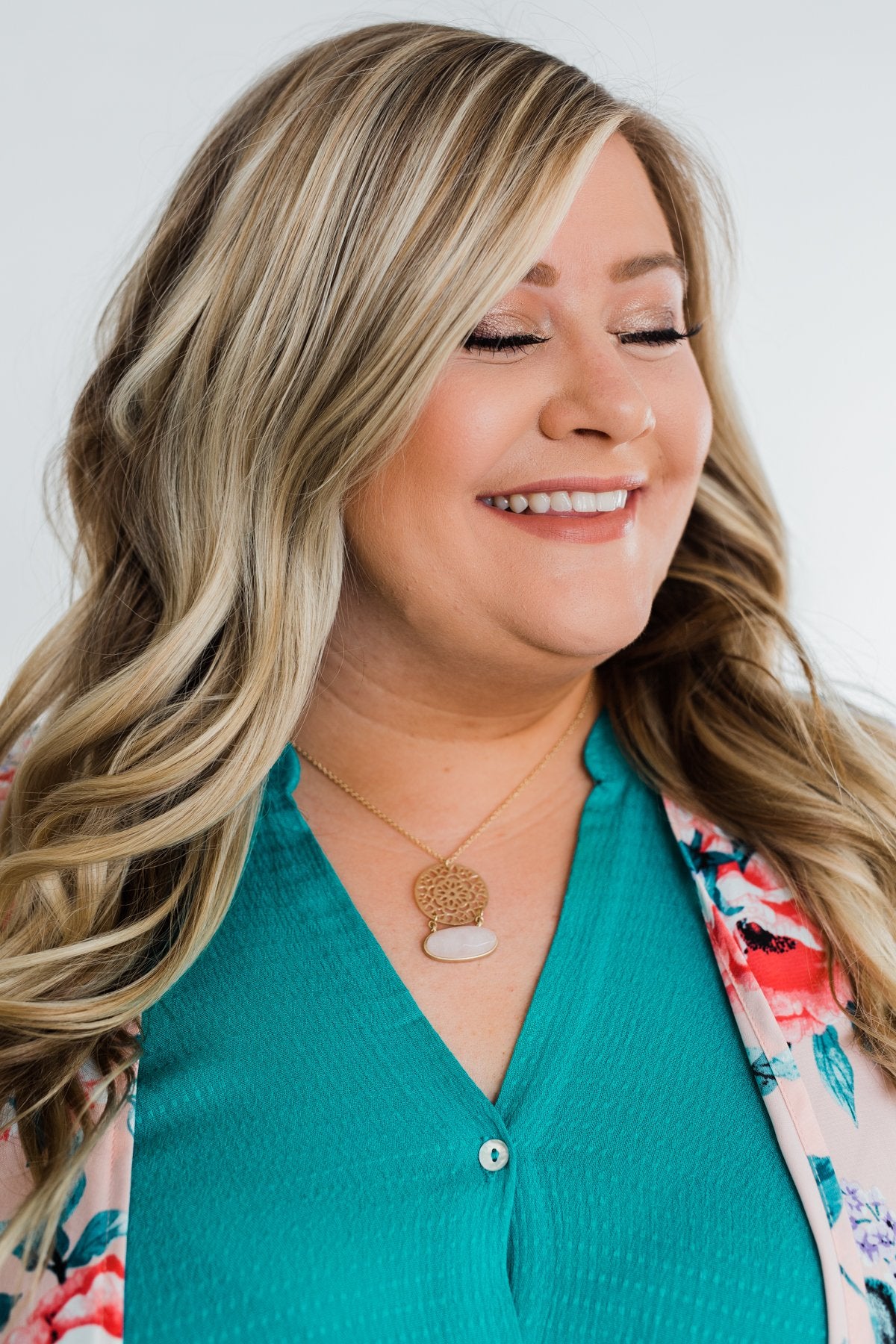 Around The Design Necklace- Blush