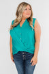 Anywhere With You Twist Tank Top- Turquoise