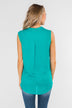 Anywhere With You Twist Tank Top- Turquoise