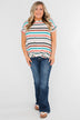Caught Me Happy Striped Knot Top- Multi-Colored