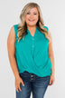 Anywhere With You Twist Tank Top- Turquoise