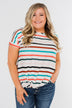 Caught Me Happy Striped Knot Top- Multi-Colored