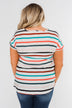 Caught Me Happy Striped Knot Top- Multi-Colored