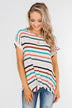 Caught Me Happy Striped Knot Top- Multi-Colored