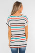 Caught Me Happy Striped Knot Top- Multi-Colored