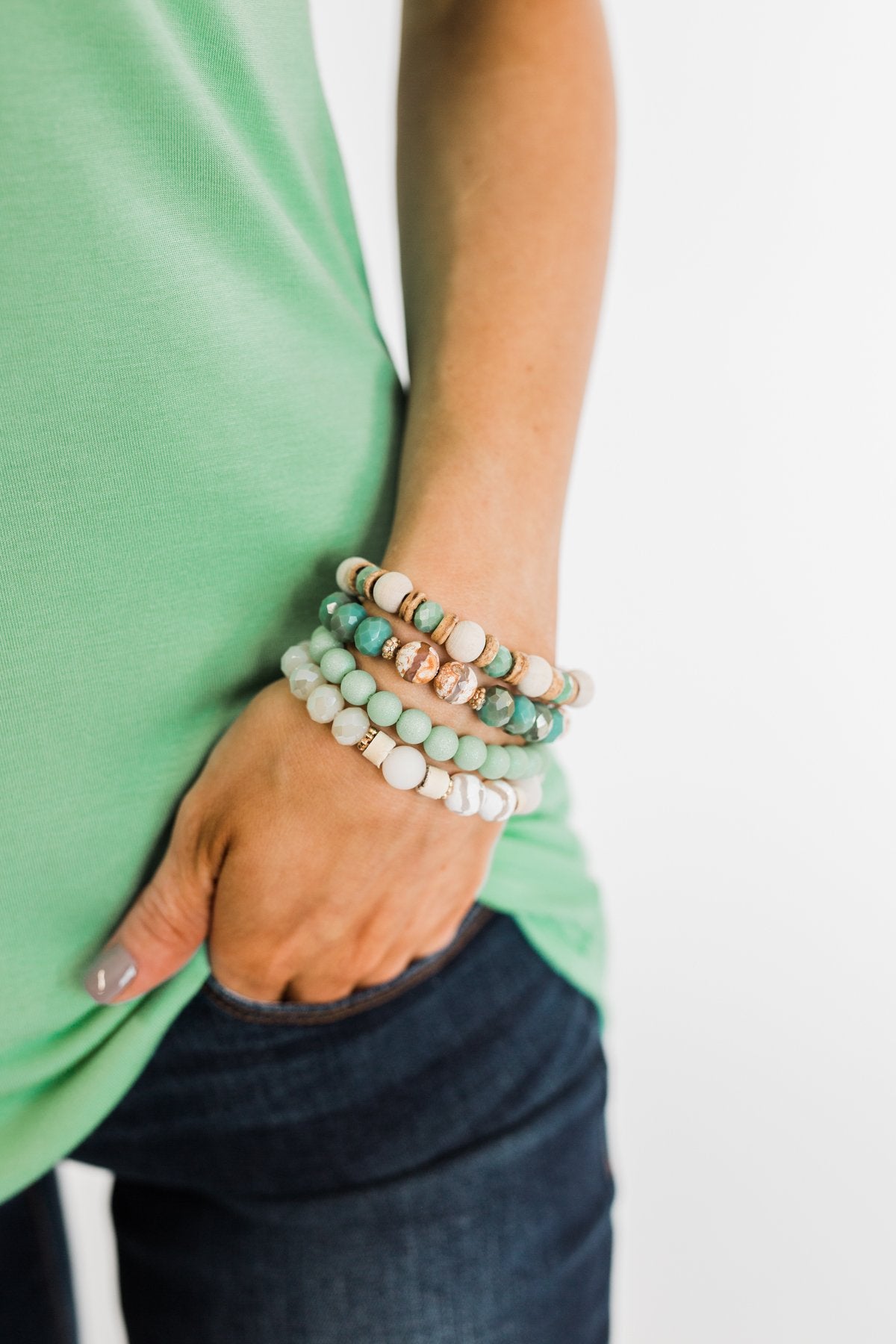 Safari Vacation Bracelet Set- Mint