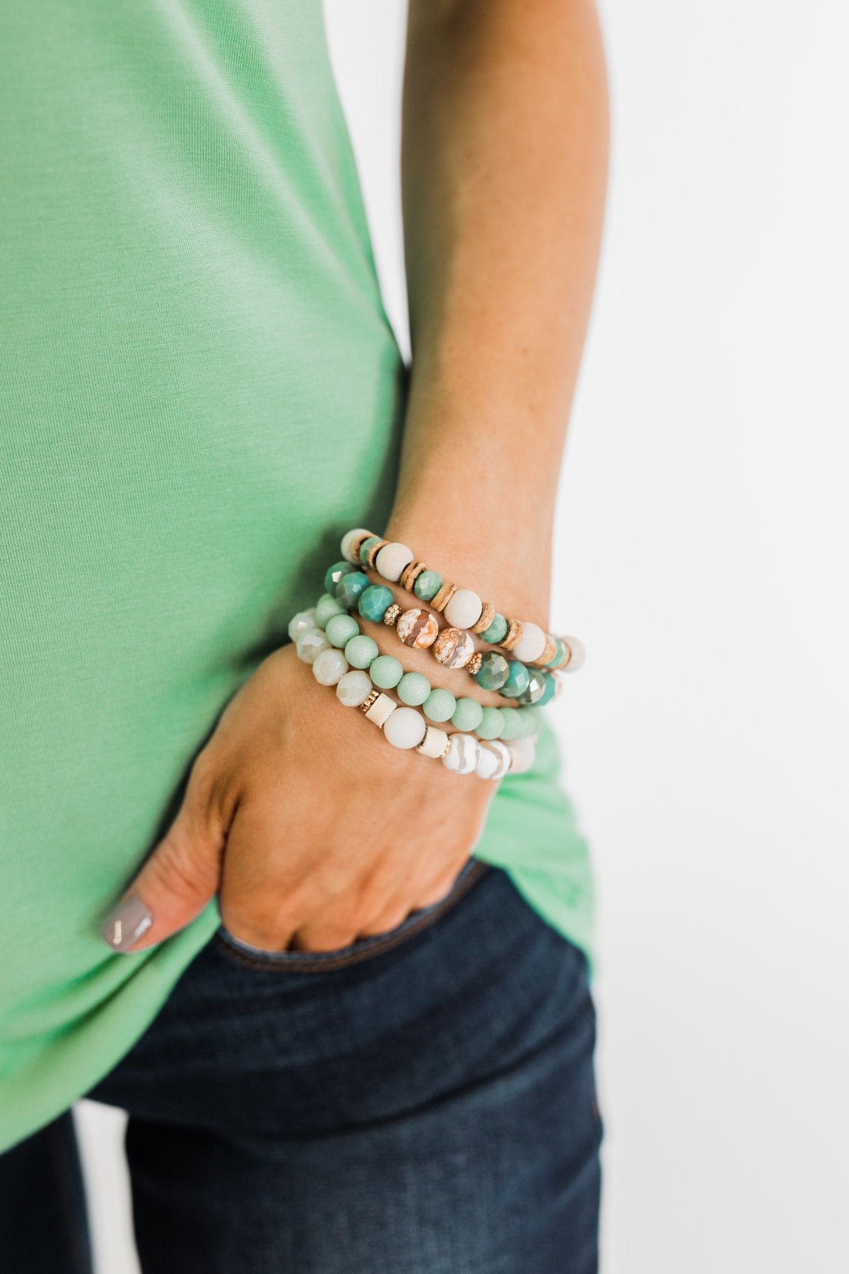 Safari Vacation Bracelet Set- Mint
