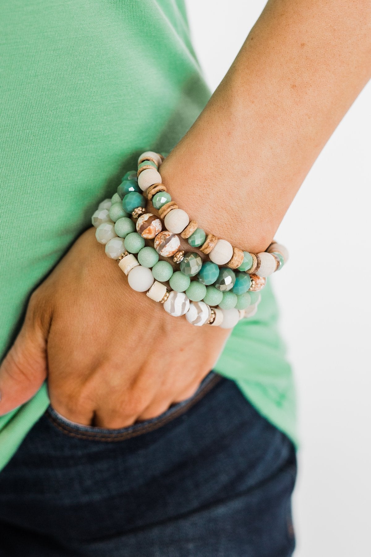 Safari Vacation Bracelet Set- Mint
