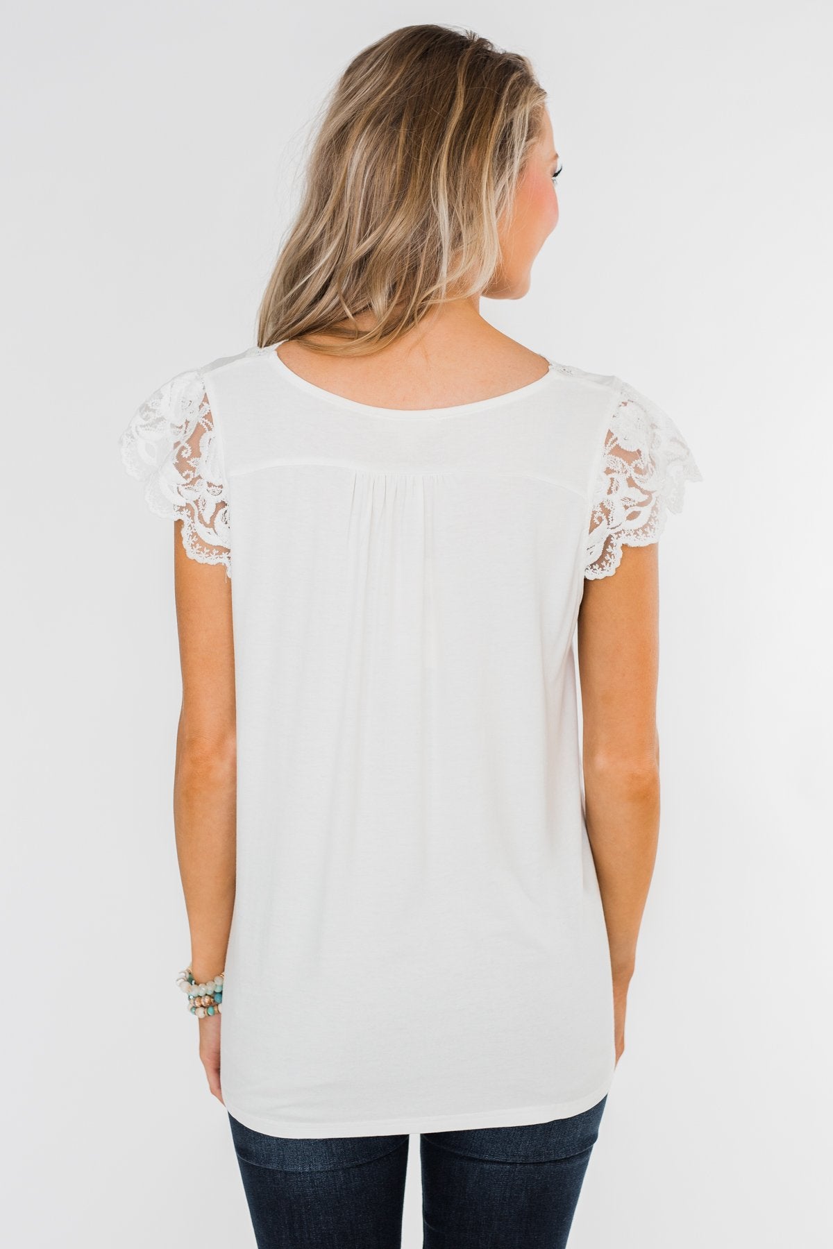 All I've Ever Needed Lace Top- Off White