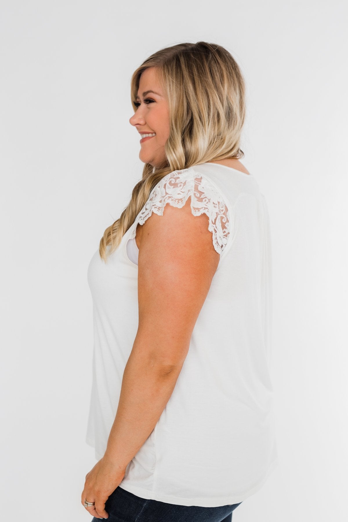 All I've Ever Needed Lace Top- Off White