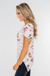 *2nds* Floral & Striped Pocket Top- Blush
