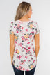 *2nds* Floral & Striped Pocket Top- Blush