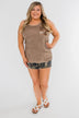 Take Me Back Sequin Pocket Top- Mocha