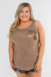 Take Me Back Sequin Pocket Top- Mocha