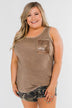 Take Me Back Sequin Pocket Top- Mocha