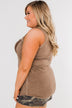 Take Me Back Sequin Pocket Top- Mocha