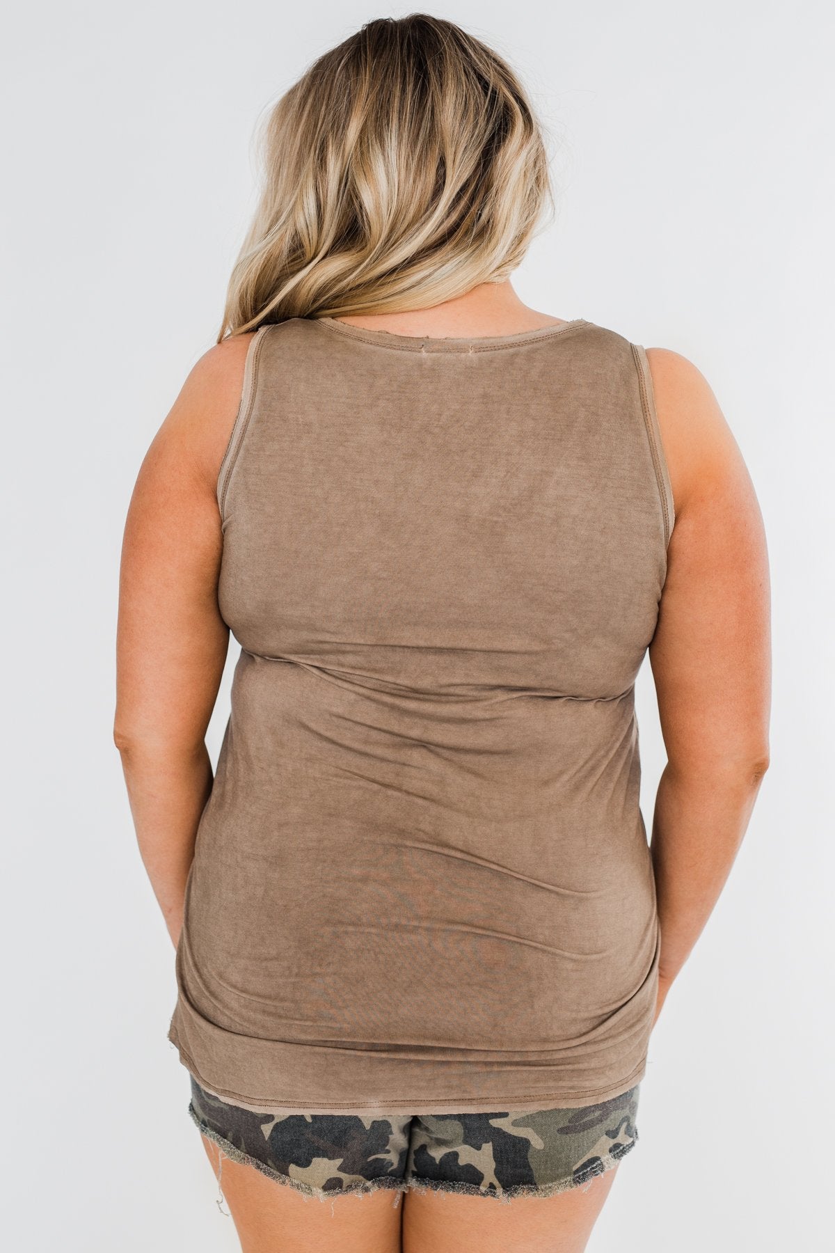 Take Me Back Sequin Pocket Top- Mocha