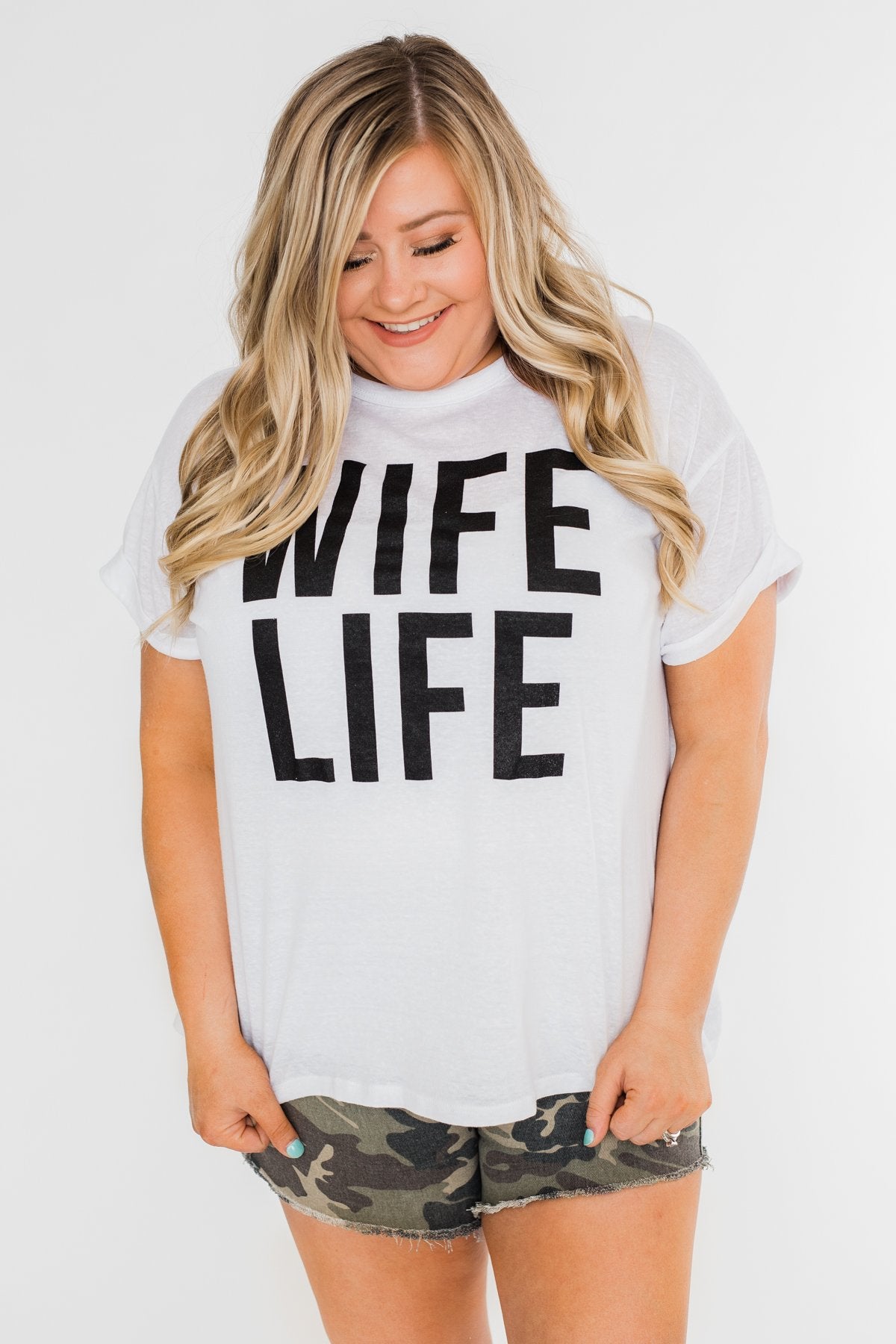 "Wife Life" Short Sleeve Top- White