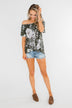 Sketch of You Floral Off The Shoulder Top- Olive
