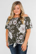 Sketch of You Floral Off The Shoulder Top- Olive