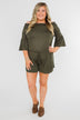 Never Better Off The Shoulder Romper- Olive