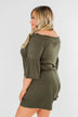 Never Better Off The Shoulder Romper- Olive