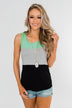 Start Today Color Block Tank Top- Mint