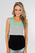 Start Today Color Block Tank Top- Mint