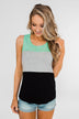 Start Today Color Block Tank Top- Mint