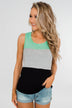 Start Today Color Block Tank Top- Mint