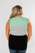 Start Today Color Block Tank Top- Mint
