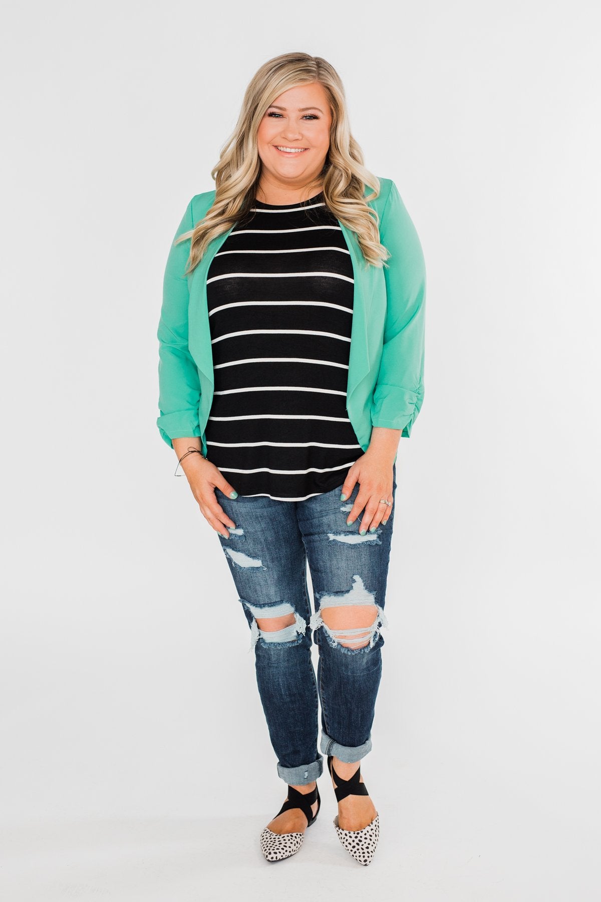 Keep It Professional Blazer- Mint