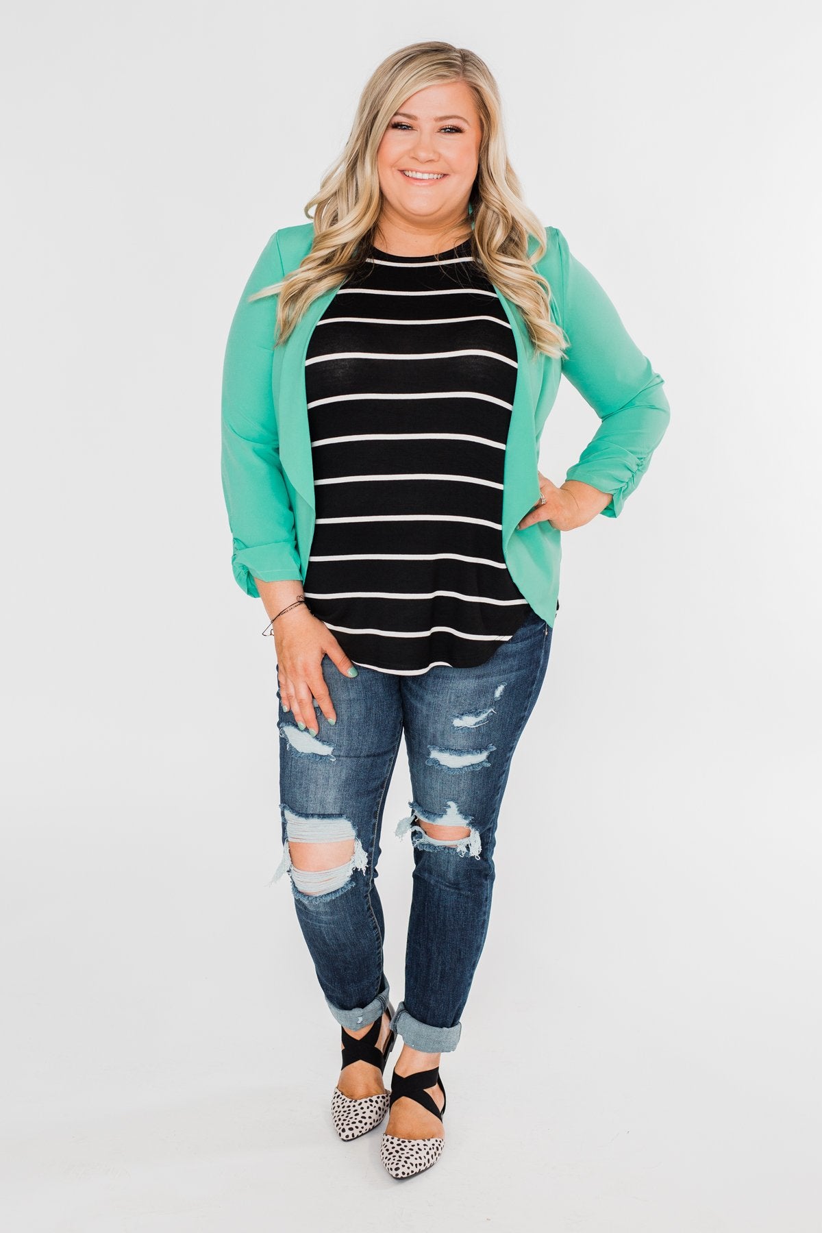 Keep It Professional Blazer- Mint