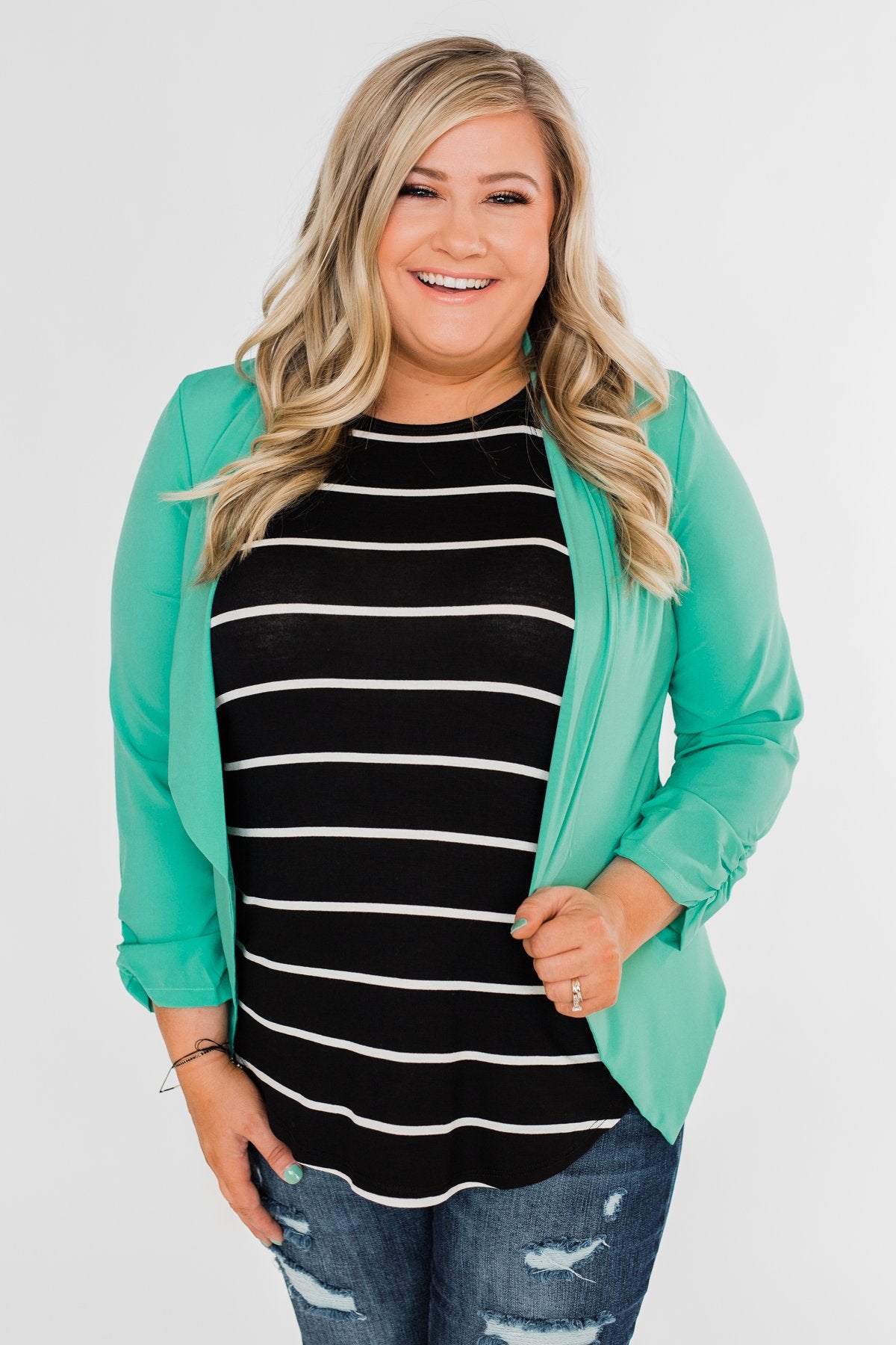 Keep It Professional Blazer- Mint
